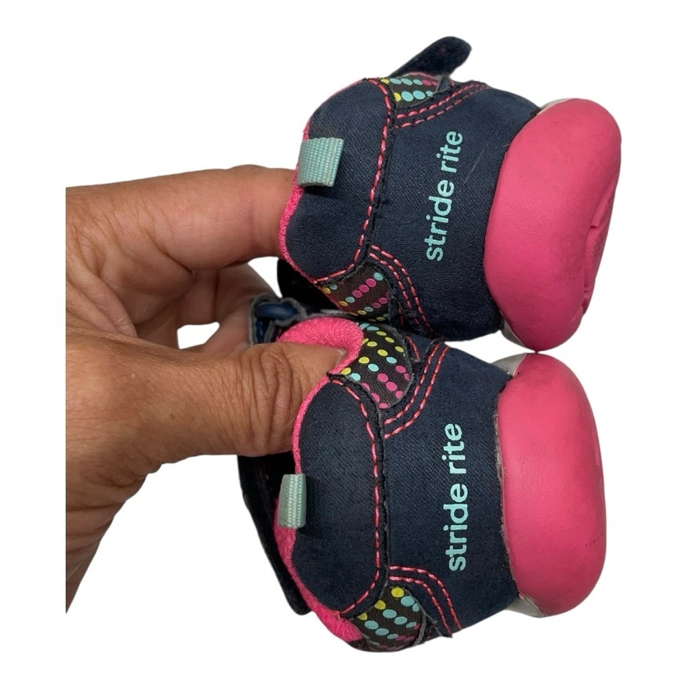 Stride Rite Navy and Pink Kids Sneakers size 5M - Picture 7 of 9